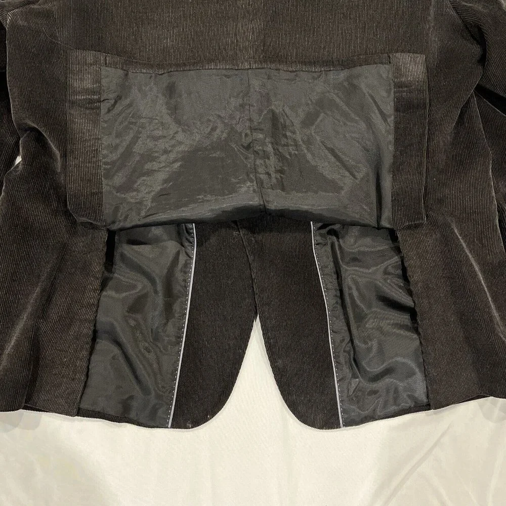 Pronto Uomo Mens Black Corduroy Blazer Sport Coat Two Button Casual Jacket 46S - Picture 10 of 16